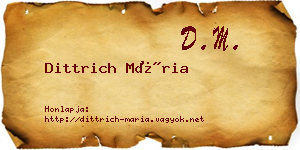 Dittrich Mária névjegykártya